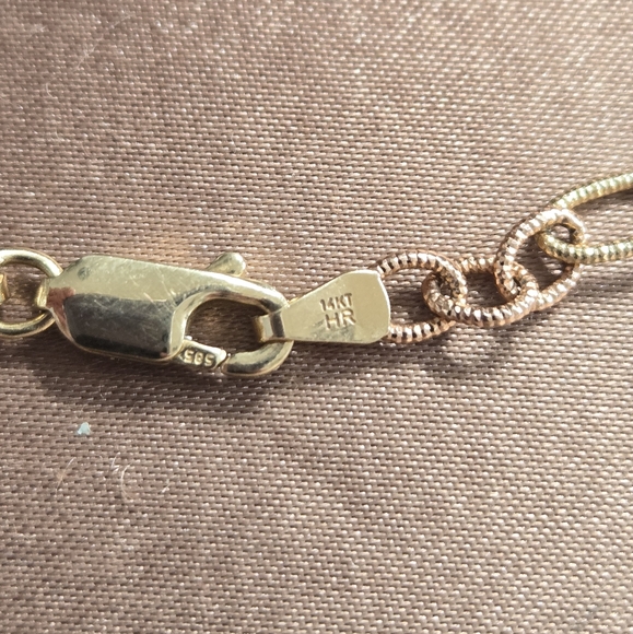 Vintage 14k Two-Tone Chain Link Necklace - Picture 8 of 12